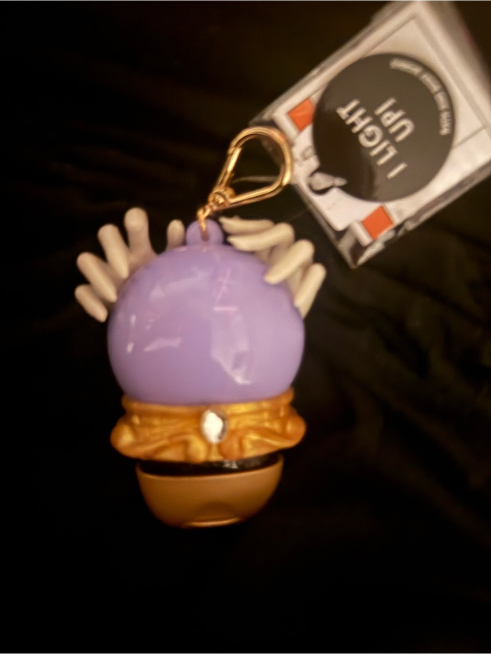 Bath & Body Works Lavender and Gold Light-Up Crystal Keychain